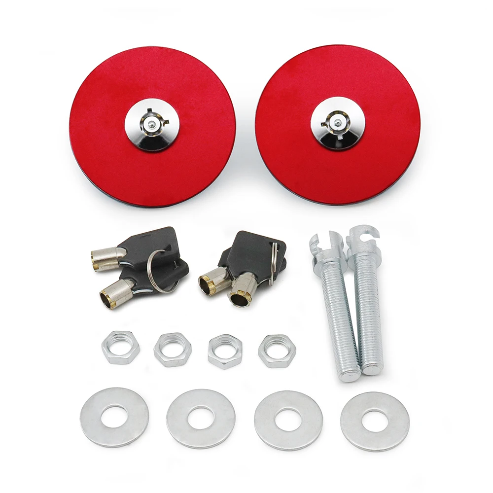 Kit universal pasadores de capó de aluminio, estilo fibra de carbono - imagen 3