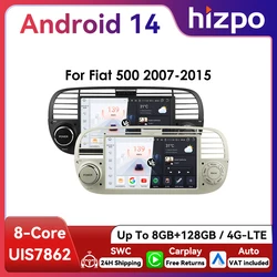 Autoradio Android Hizpo 7" con GPS y CarPlay – FIAT 500 2007-2015