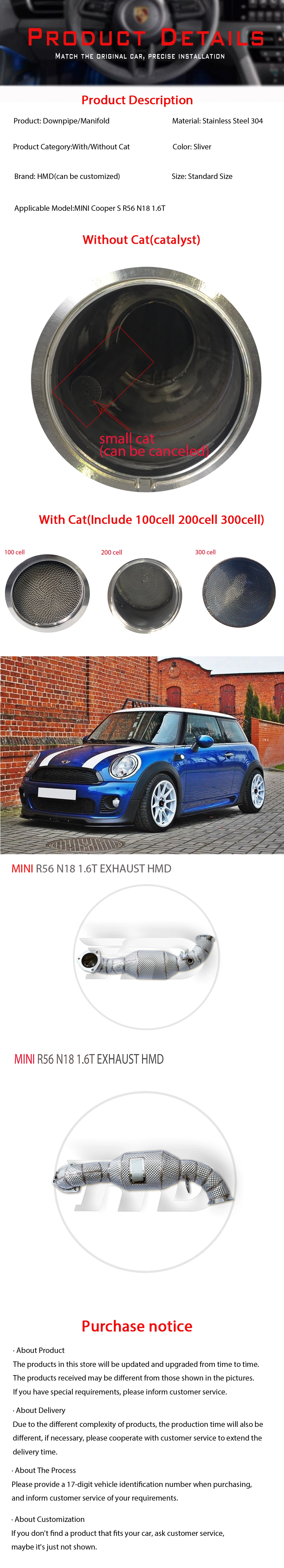 Sistema de escape HMD para MINI Cooper S con acabado azul horneado