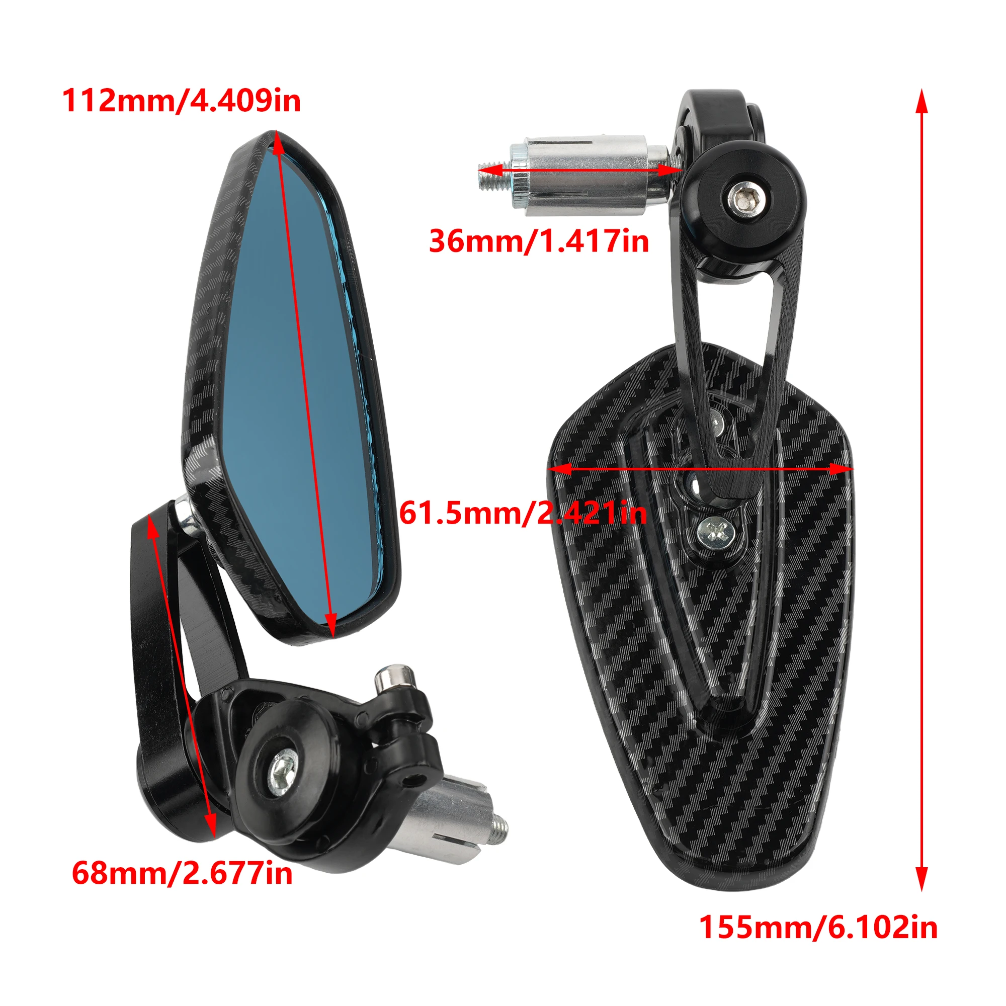 Espejos retrovisores CNC para moto, manillar 22 mm (7/8 pulgadas) - imagen 5