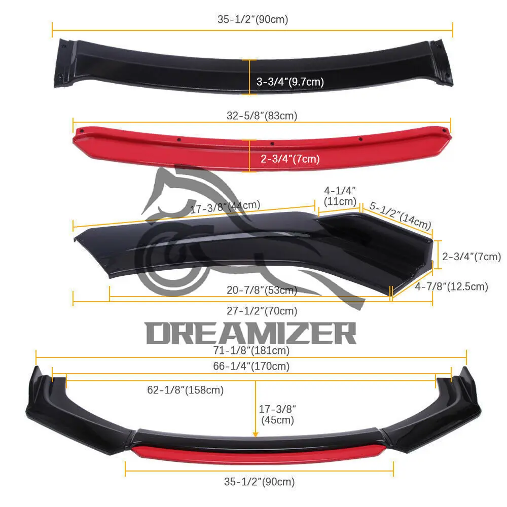 Separador parachoques delantero varillas puntal rojo VW Golf GTI MK7.5 - imagen 2