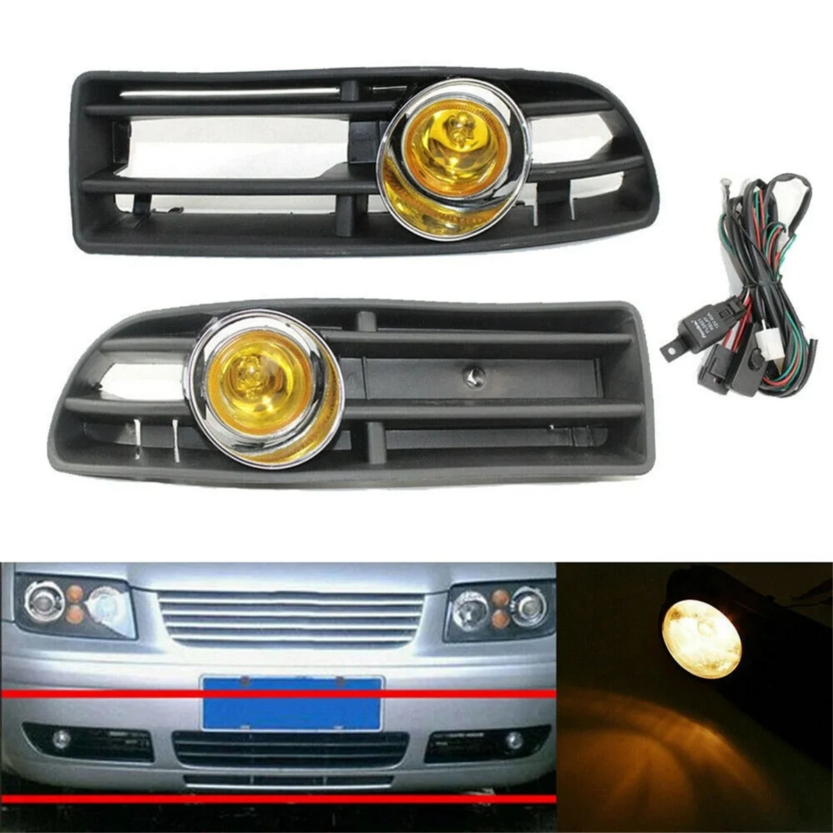 Focos antiniebla delanteros VW Bora Jetta MK4 (1998-2004) con arnés - imagen 5