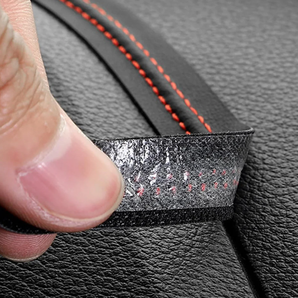 Molduras universales para coche, embellecedor de cuero PU, tira de línea decorativa trenzada DIY para puerta, pegatina para salpicadero, accesorios de Interior de coche de 2/8m - imagen 4