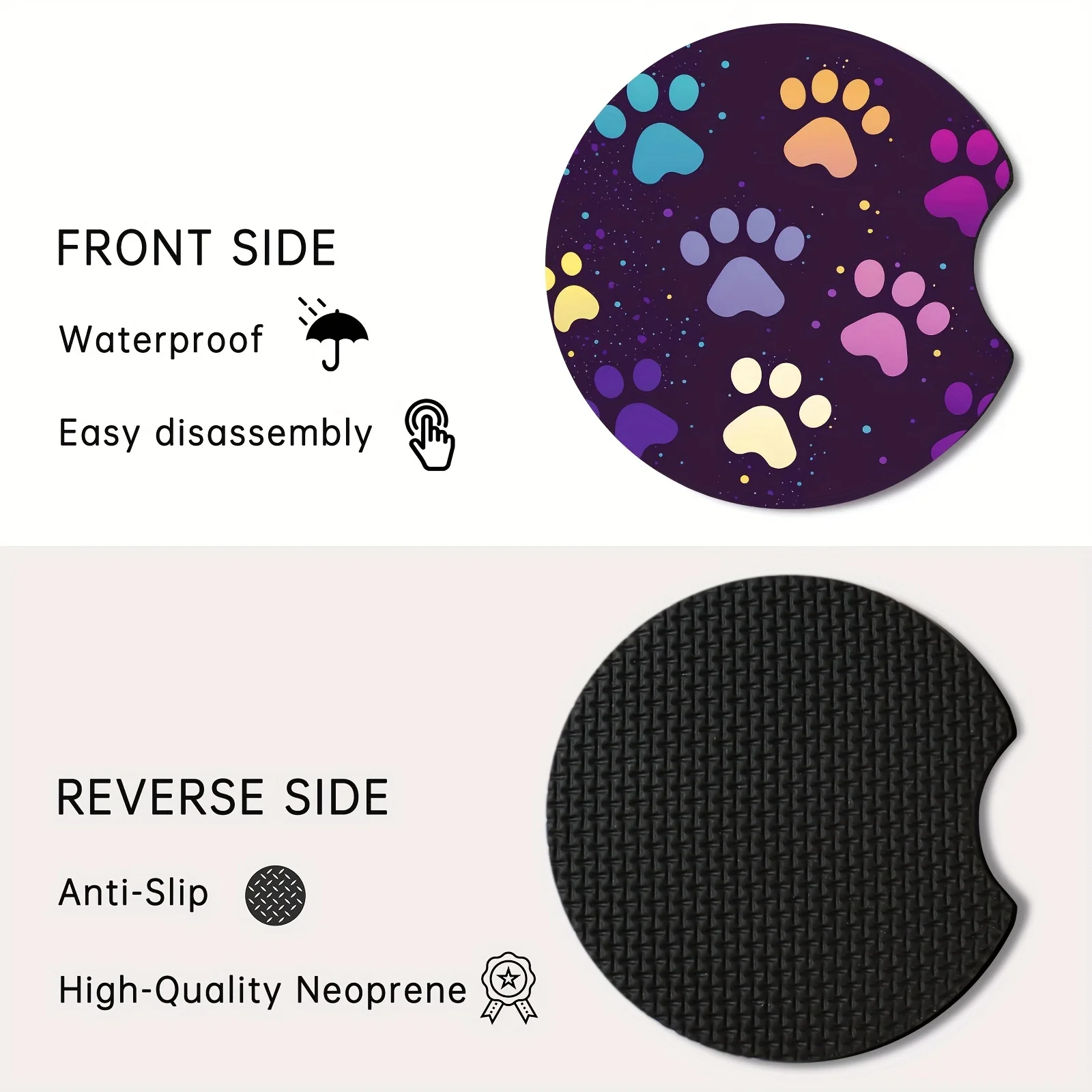 Posavasos absorbente con diseño pata de perro para coche - imagen 3