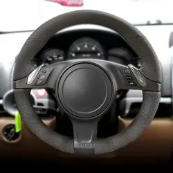 Funda de volante trenzada de cuero para Porsche Cayenne y Panamera