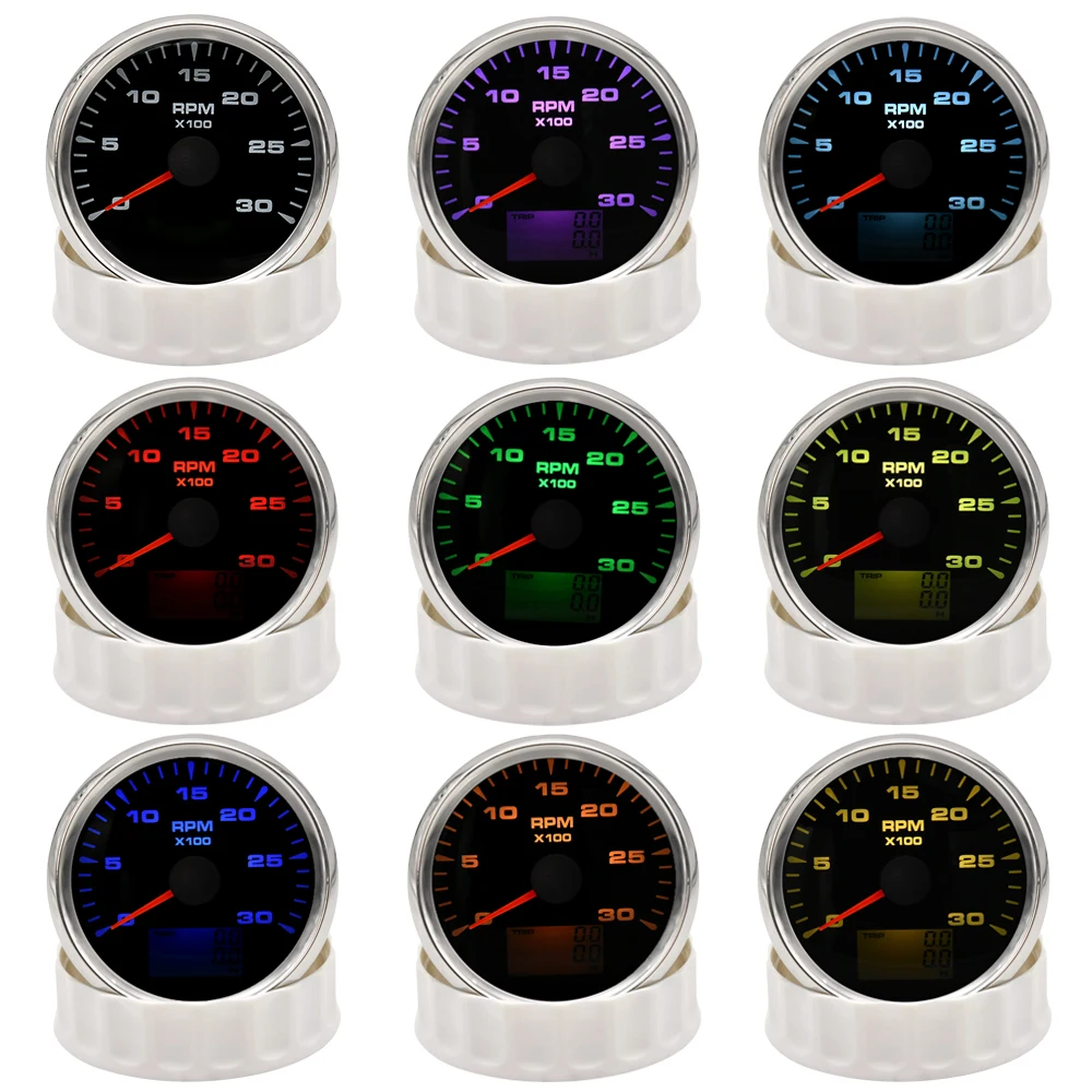 Tacómetro universal LCD con cuentahoras 3000-8000 rpm - imagen 2