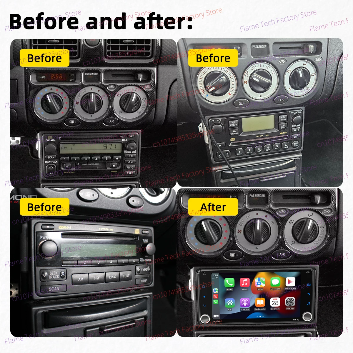 Autoradio 2DIN Android Carplay para Toyota MR2 (2000-2007) - imagen 2