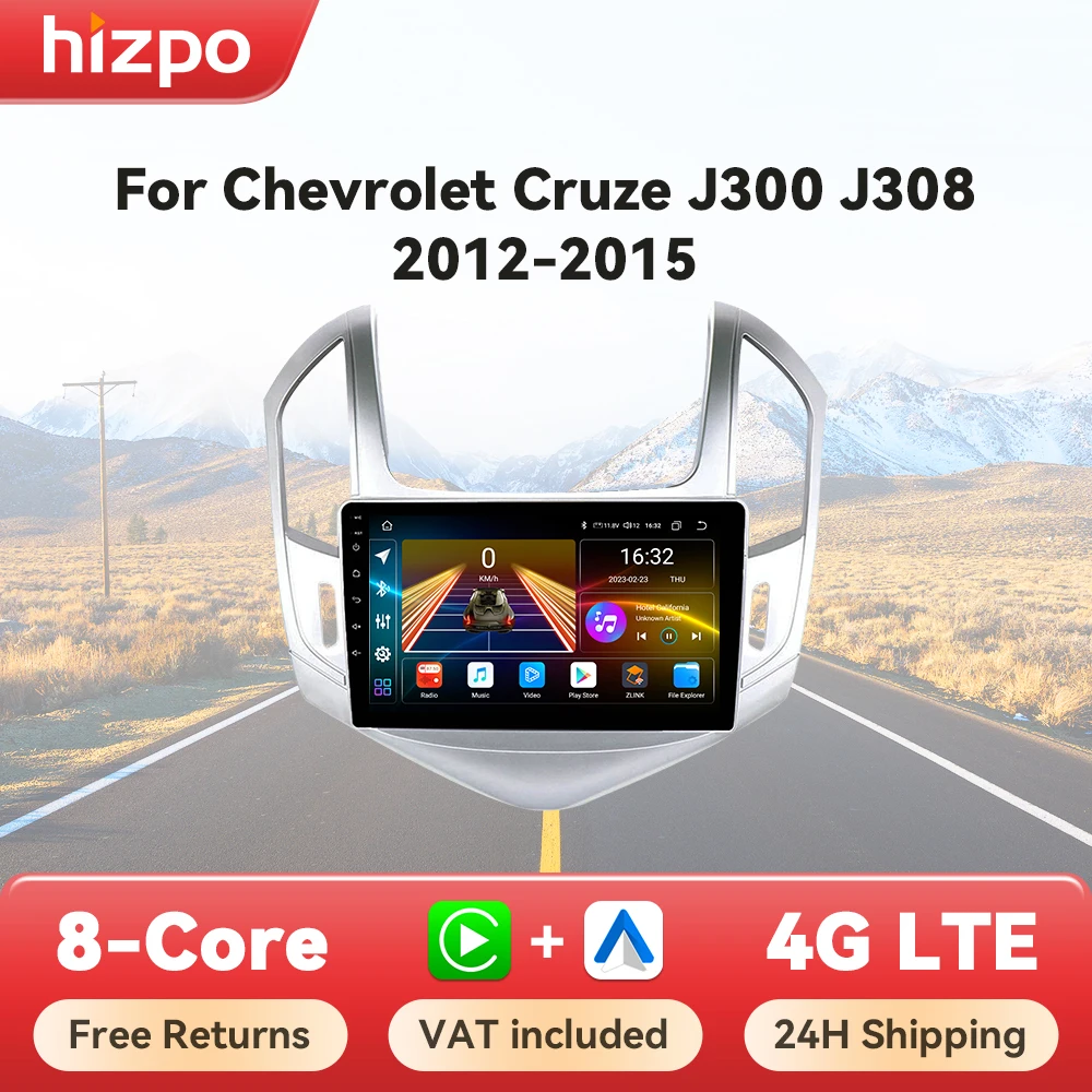 Radio Android 2DIN Hizpo compatible con Chevrolet Cruze 2012-2015