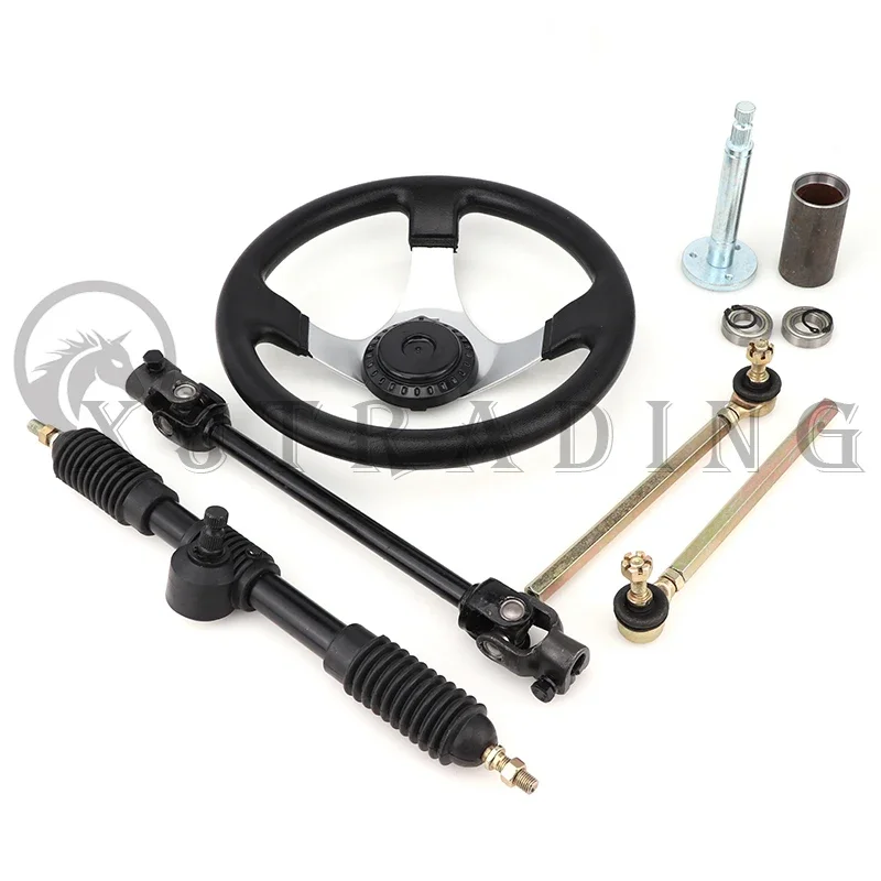 Kit de dirección para kart 110 cc con volante, cremallera y bieletas - imagen 2