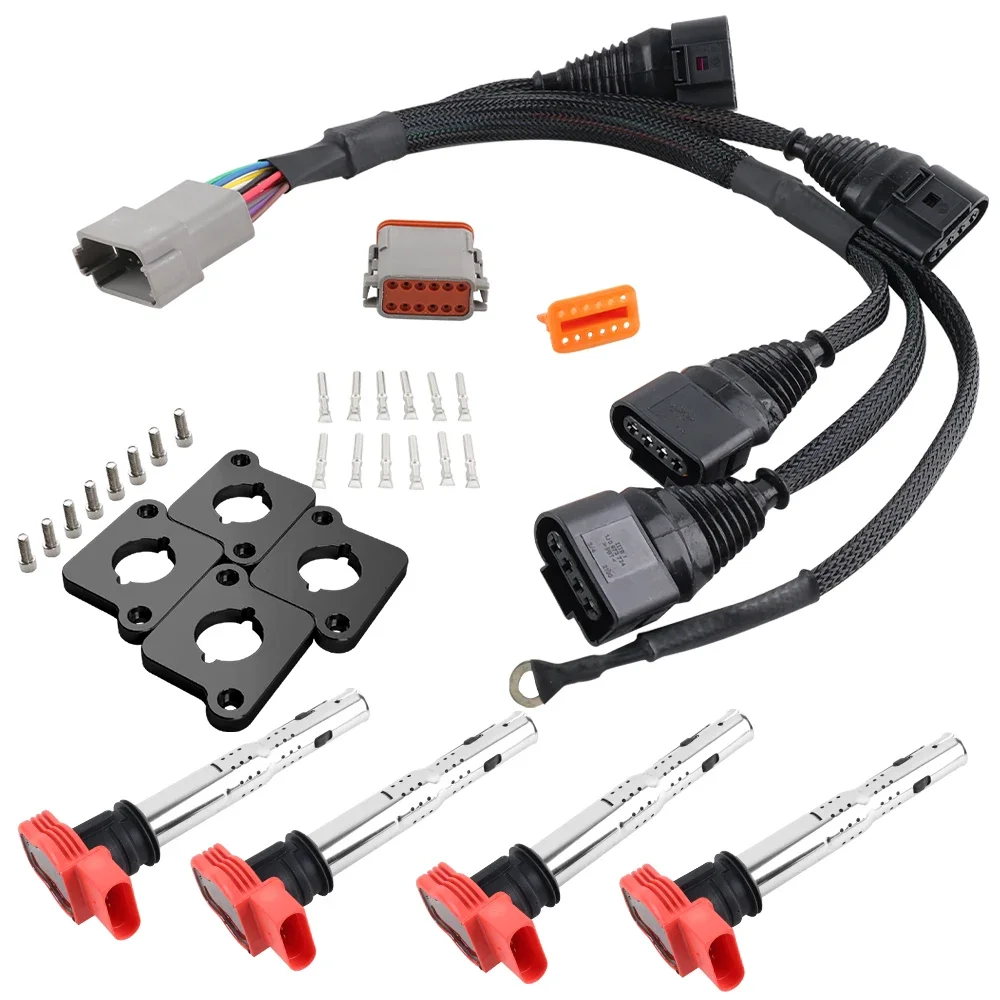 Kit de bobinas de encendido R8 con arnés e ICM para Audi/VW 1.8T - imagen 2