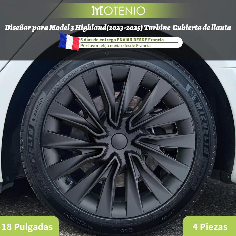 Tapacubos estilo turbina Tesla Model 3 Highland 18 pulgadas