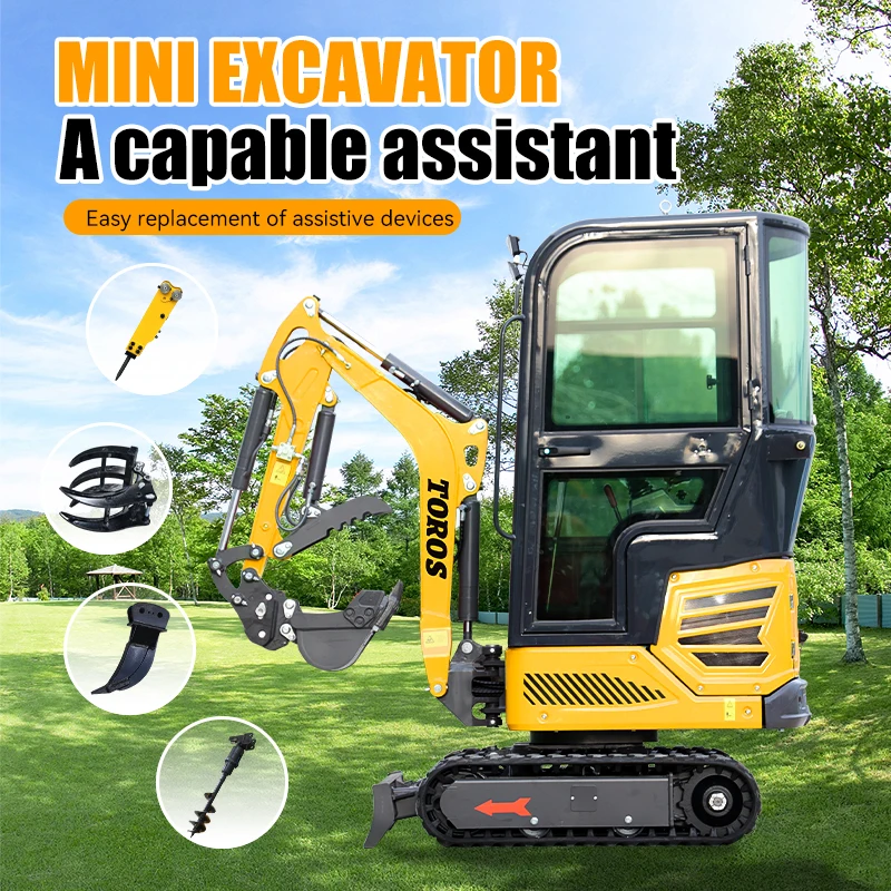 Mini excavadora sobre orugas TOROS 1,2 t – Motor EPA construcción - imagen 4