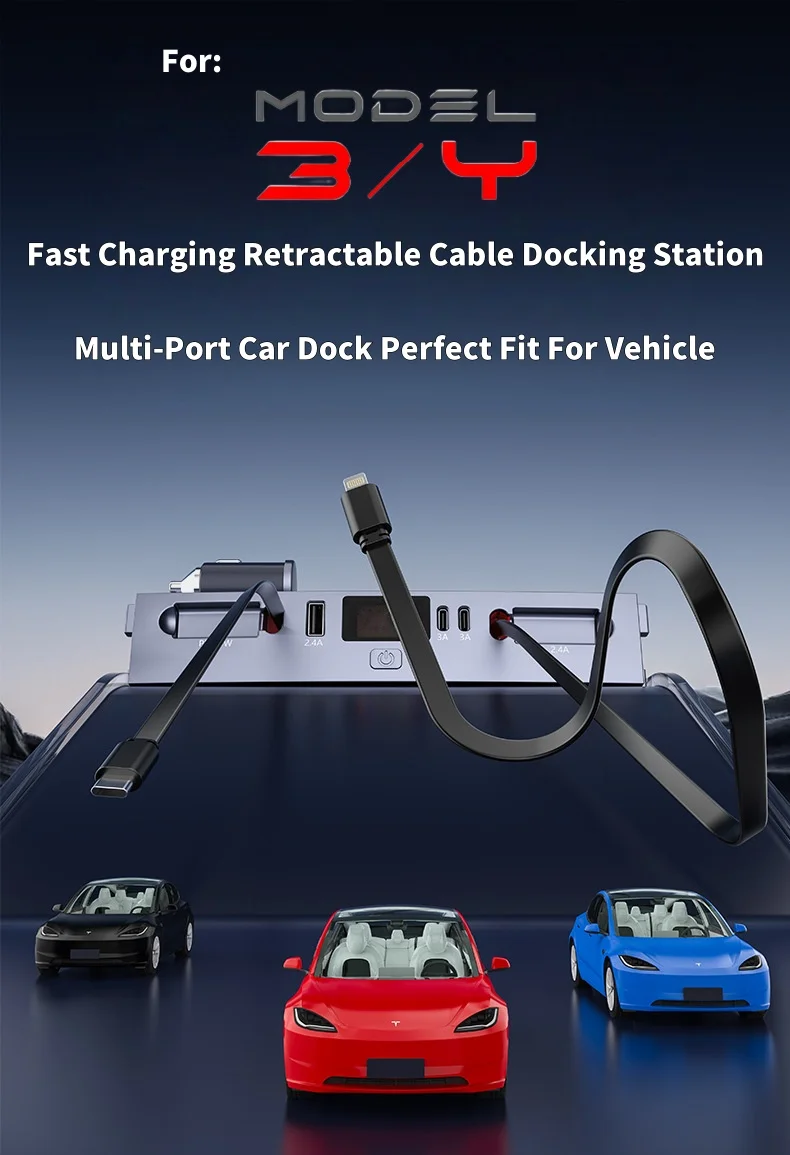 Base de carga dual para Tesla Model 3 e Y
