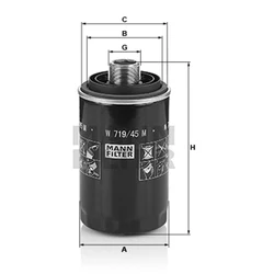 Filtro de aceite MANN-FILTER W719/45 para VW Jetta Passat Audi