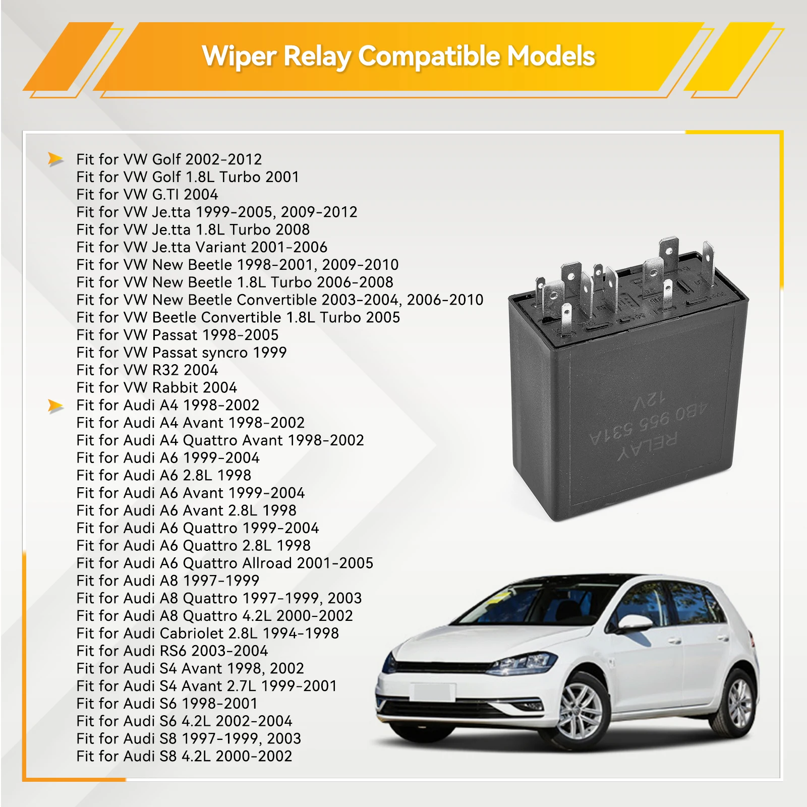Relé motor limpiaparabrisas 4B0955531A para VW Golf 4 y Audi A4 - imagen 5