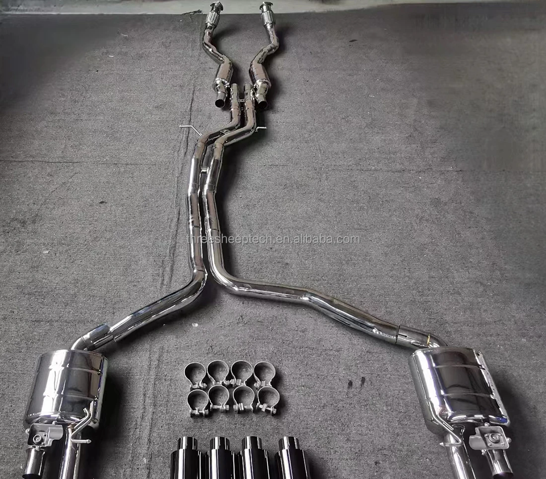 Escape valvulado Audi S6 S7 4.0T acero inoxidable puntas carbono - imagen 3