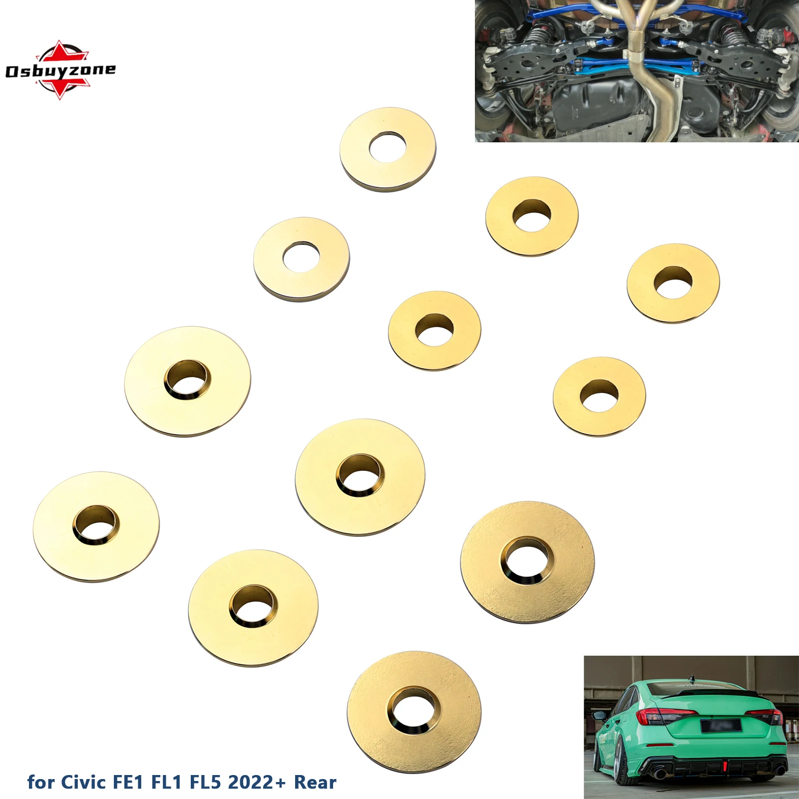 Kit cuello duro de submarco trasero para Honda Civic FE1 FL1 FL5