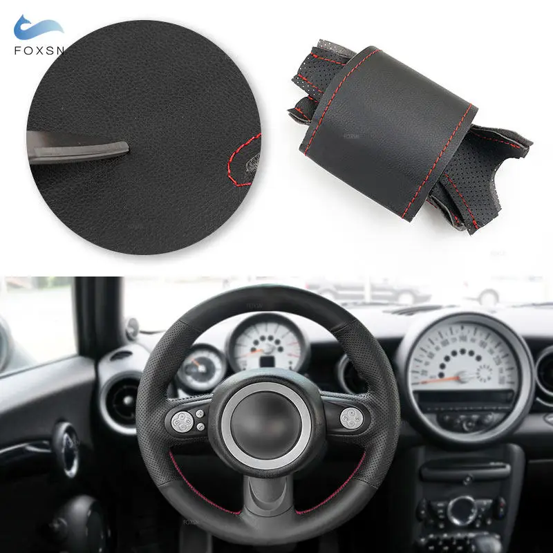 Embellecedor de volante en cuero para Mini R56/R57 3 radios