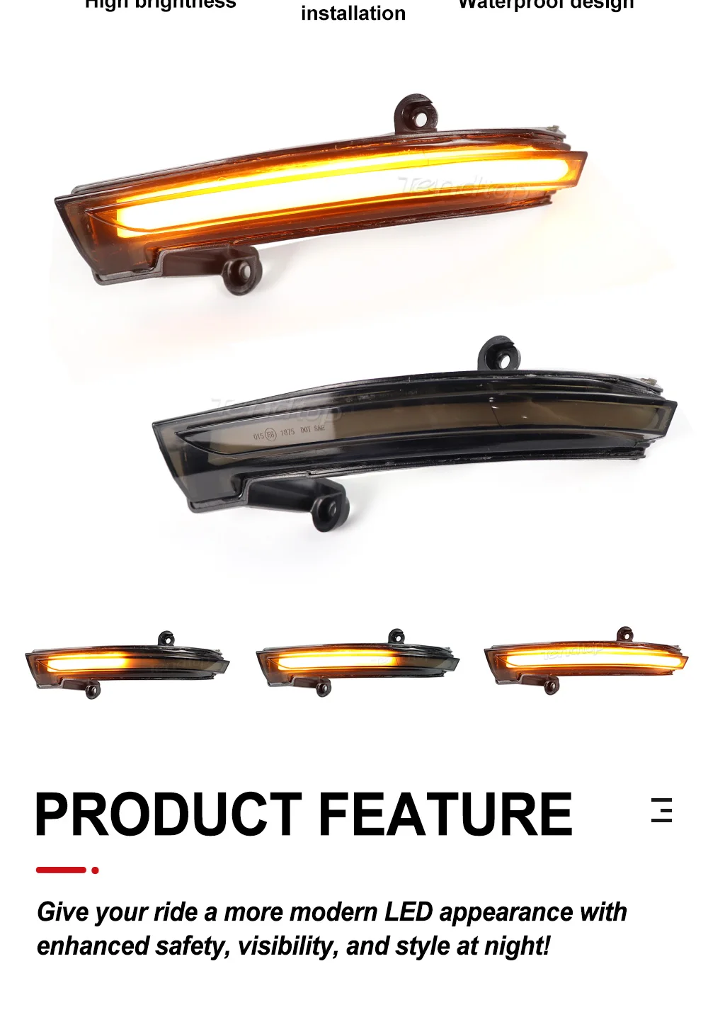 Indicador de giro LED dinámico con efecto secuencial