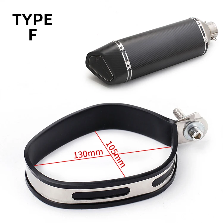 Silenciador escape universal para moto con abrazadera carbono 89 mm - imagen 5