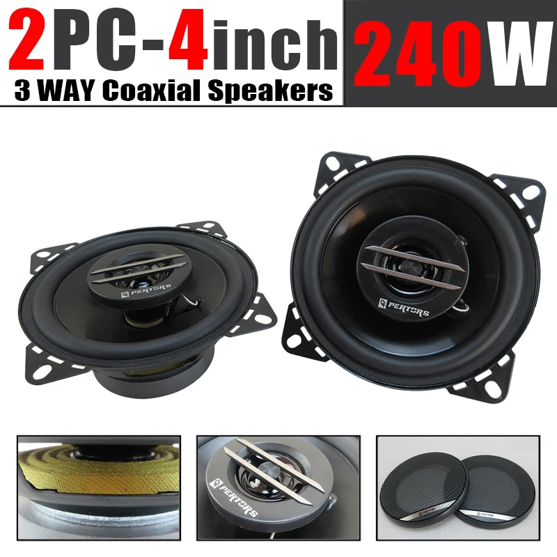 Altavoz coaxial 4 pulgadas 240W HiFi para coche