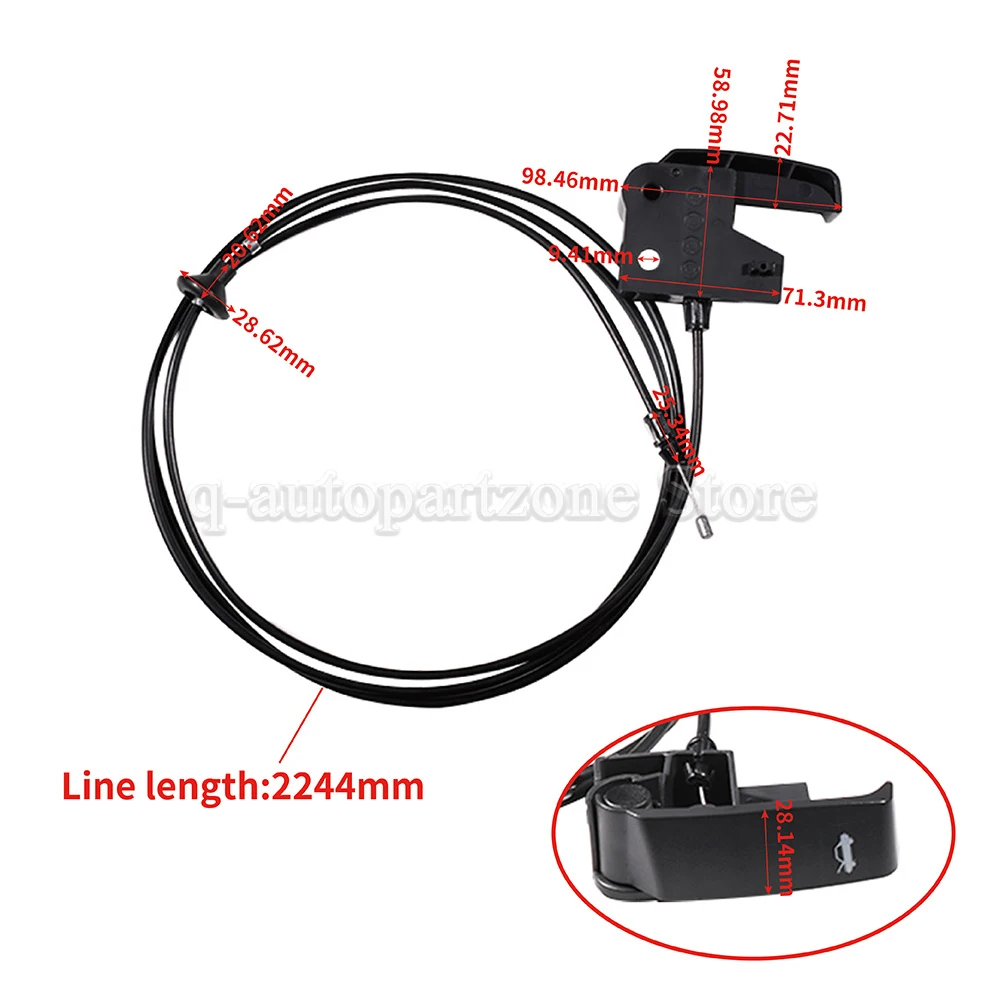 Cable liberación capó 15142953 – Chevy Silverado, GMC Sierra, Cadillac Escalade - imagen 2