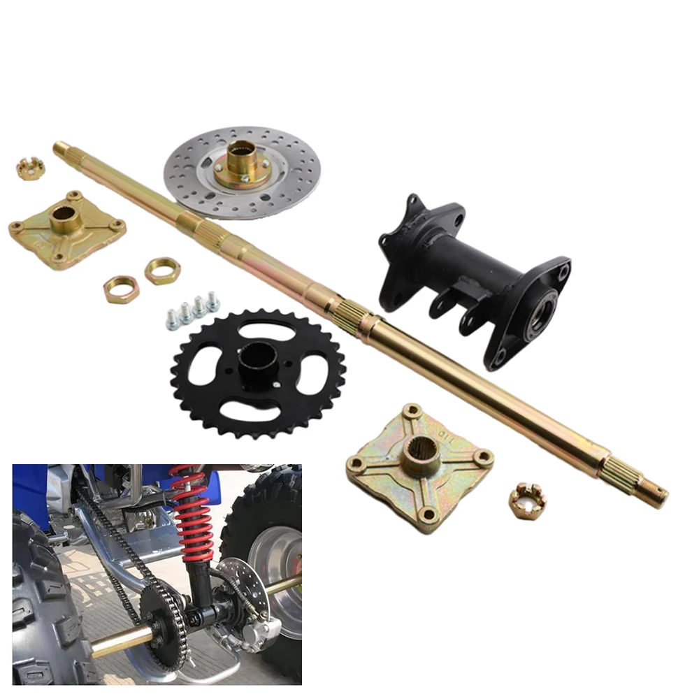 Eje trasero ATV con disco de freno de 190 mm y buje de cadena