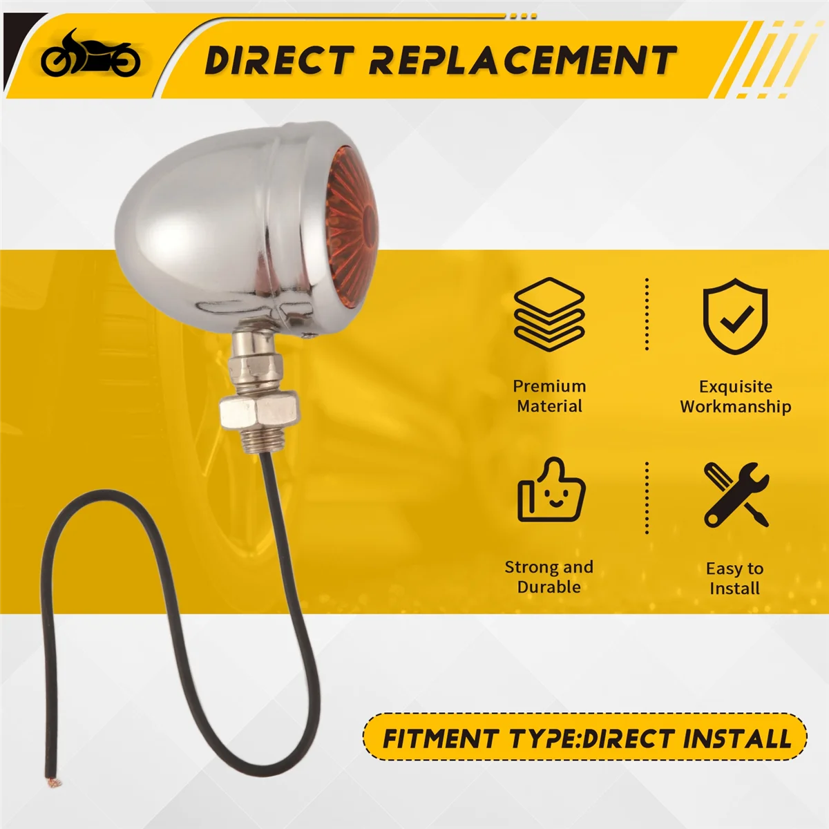 Bombilla LED intermitente cromada para moto – espejo direccional homologada - imagen 5