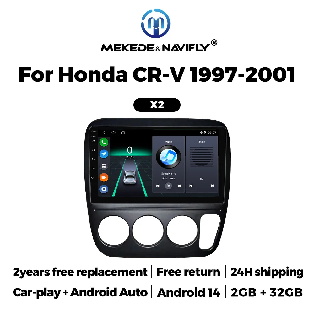 MEKEDE inalámbrico Carplay Android Auto Radio reproductor Multimedia para Honda CRV CR-V 997-2001 sistema inteligente de vehículos - imagen 2
