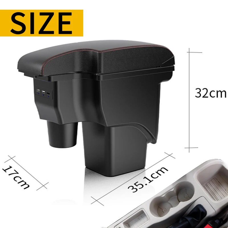Reposabrazos Ford Focus MK2 piel – Consola central almacenamiento - imagen 3