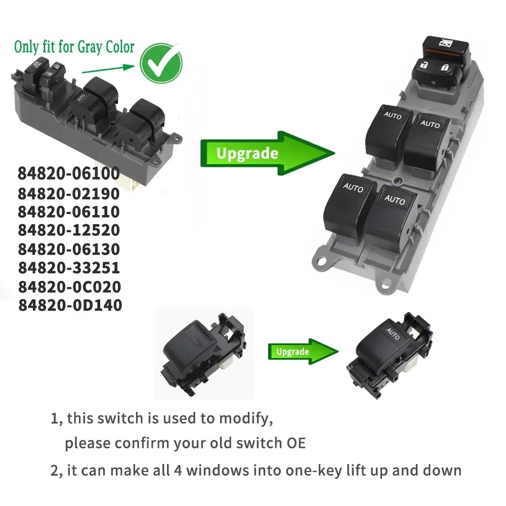 Interruptor elevalunas retroiluminado para Toyota RAV4, Corolla y Yaris - imagen 2