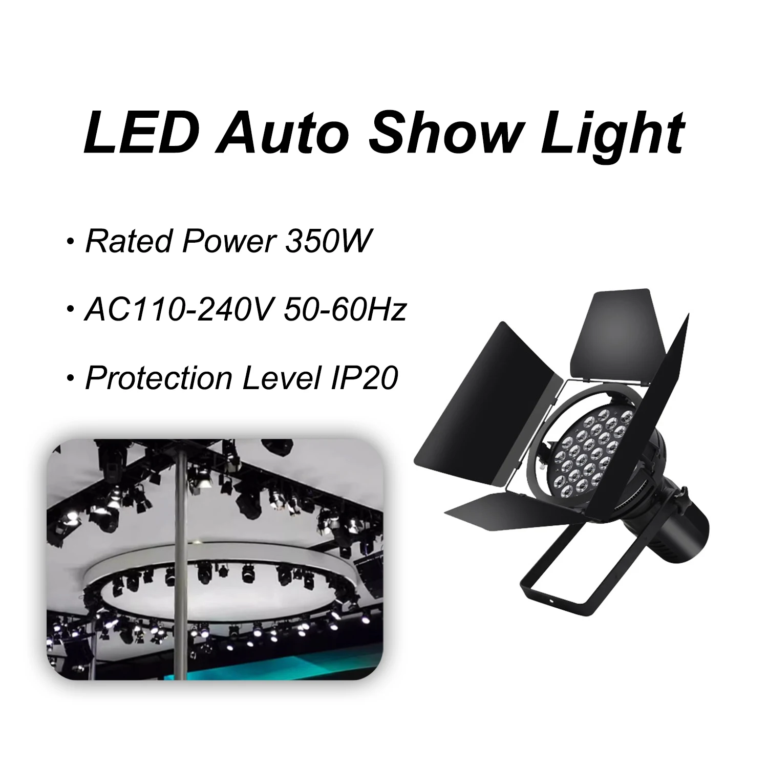 Foco LED 350W cuatro hojas para exposición de coches y tuning - imagen 5