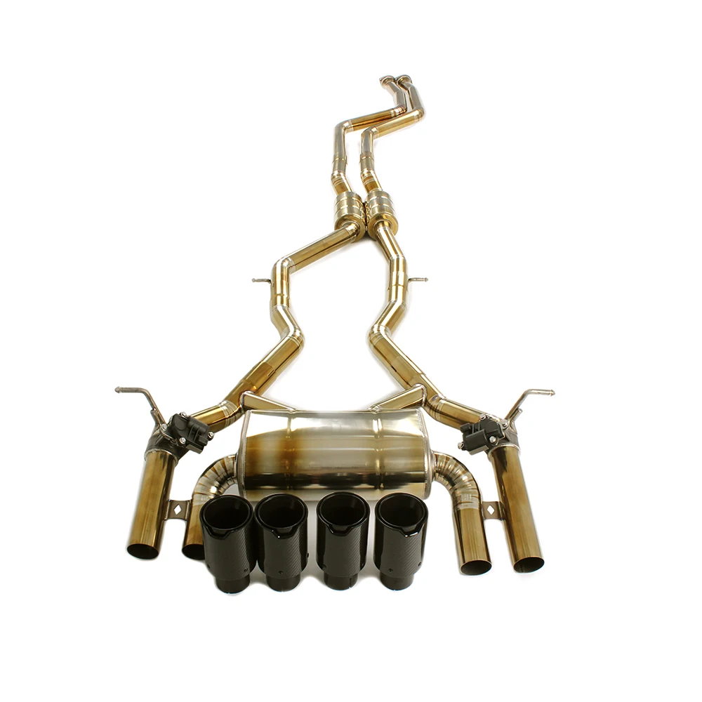 Tuning de escape Catback de titanio para BMW M3/M4 F80/F82 S55 3,0 T 2014-2018 sistema de coche Catback Valvetronic de tubo medio de longitud igual - imagen 4