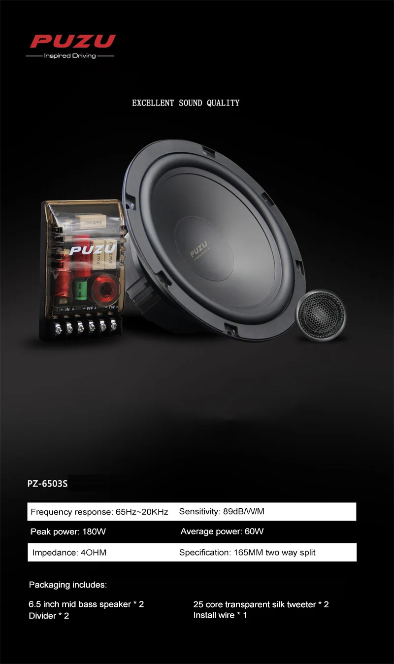 Altavoz PZ-6503S para sistema de audio de coche