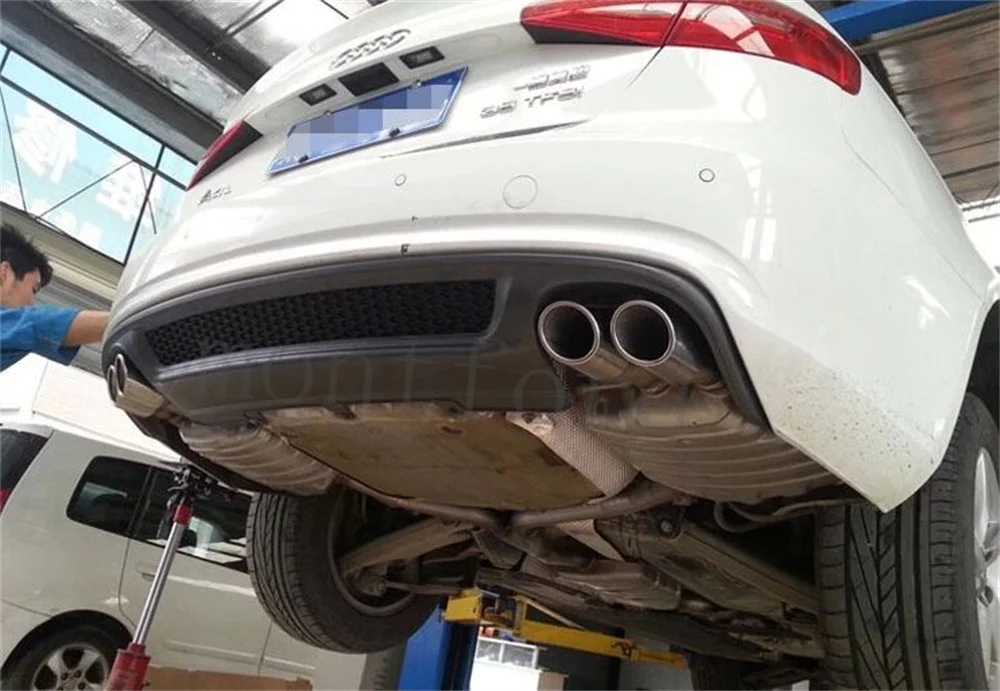 Difusor de labio de parachoques trasero PP, tubo de escape para Audi A4, B8, B8.5, parachoques estándar/Sline, estilo S4, 2009-2016 - imagen 4