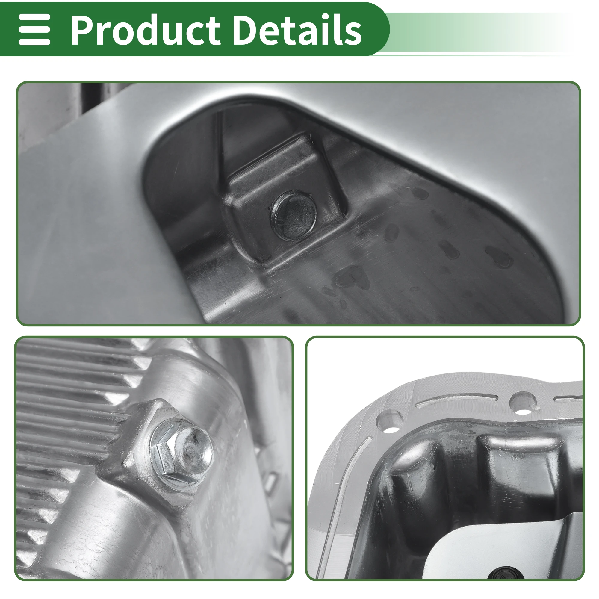 UXCELL 1 pieza No.96481581 cárter de aceite de motor para Chevrolet Aveo 04-08 aluminio tono plateado - imagen 4