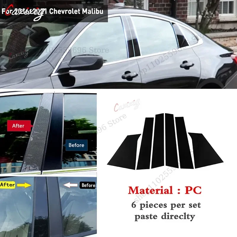 Cubiertas pilares ventana negro espejo para Chevrolet Malibu 2016-2021