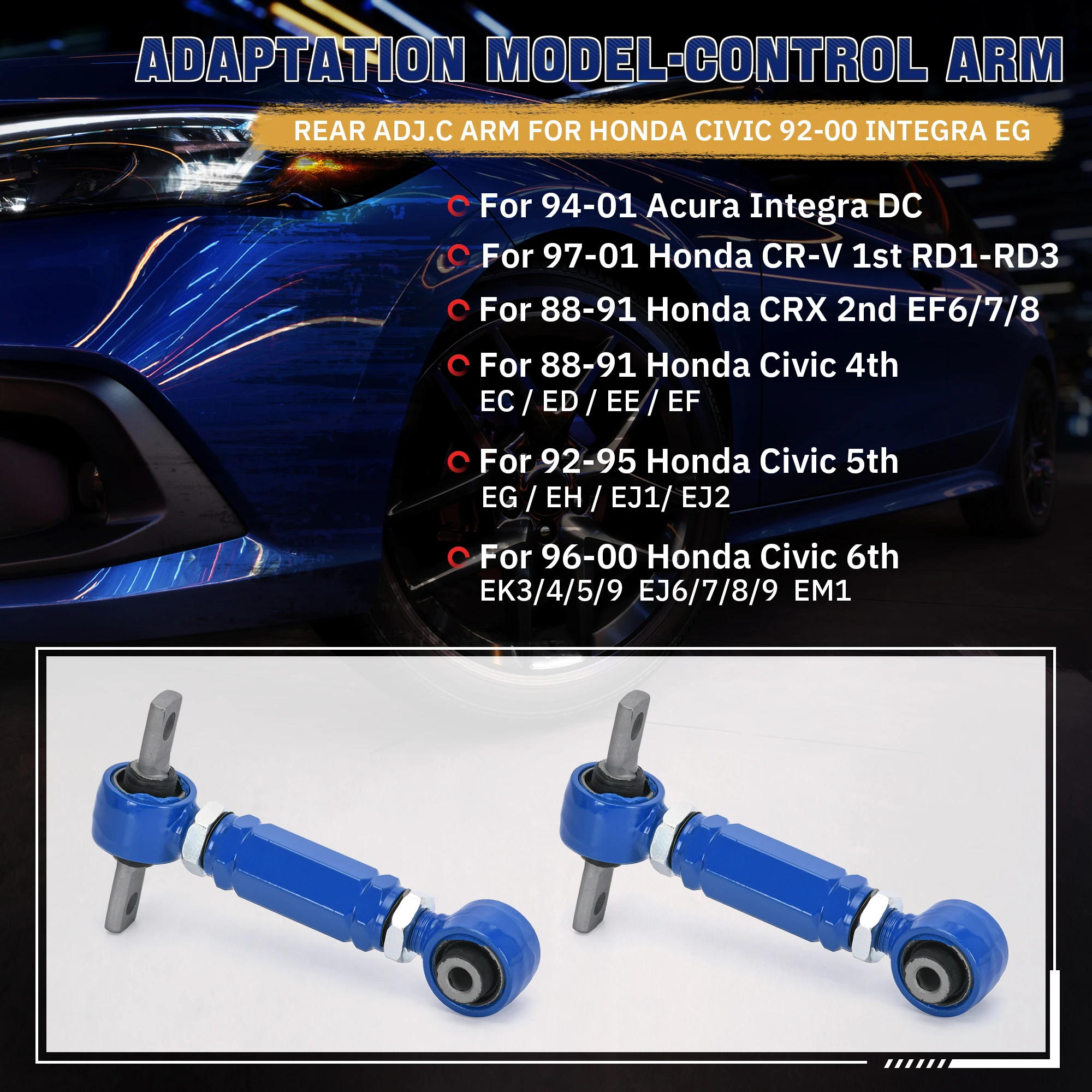 Brazo camber trasero ajustable PQY9802 – Honda Civic (92-00) - imagen 3