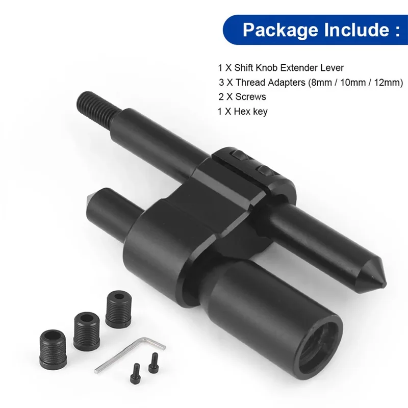 Detalle del extensor ajustable y los adaptadores incluidos