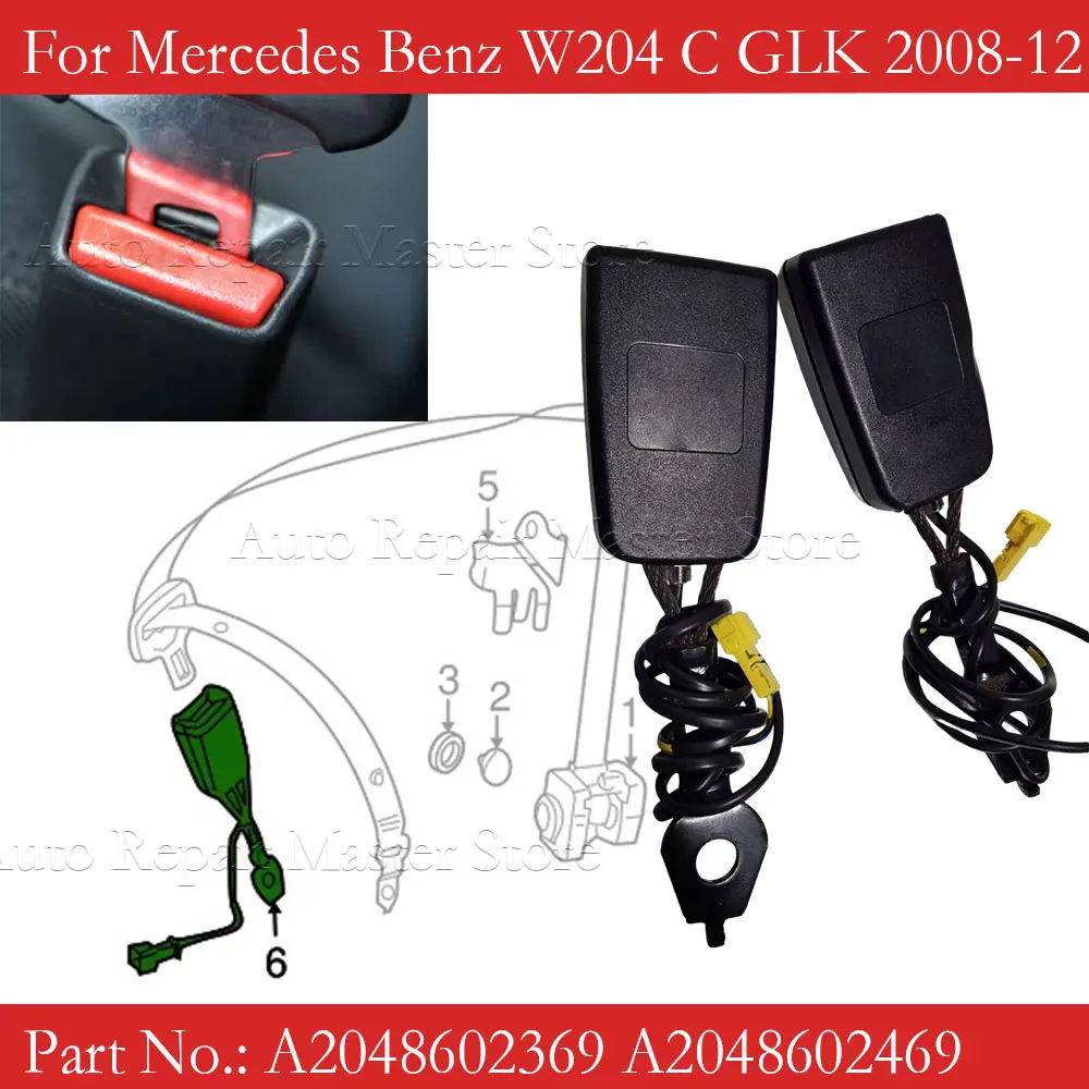 Hebilla cinturón seguridad OEM A2048602369 – Mercedes-Benz W204/GLK