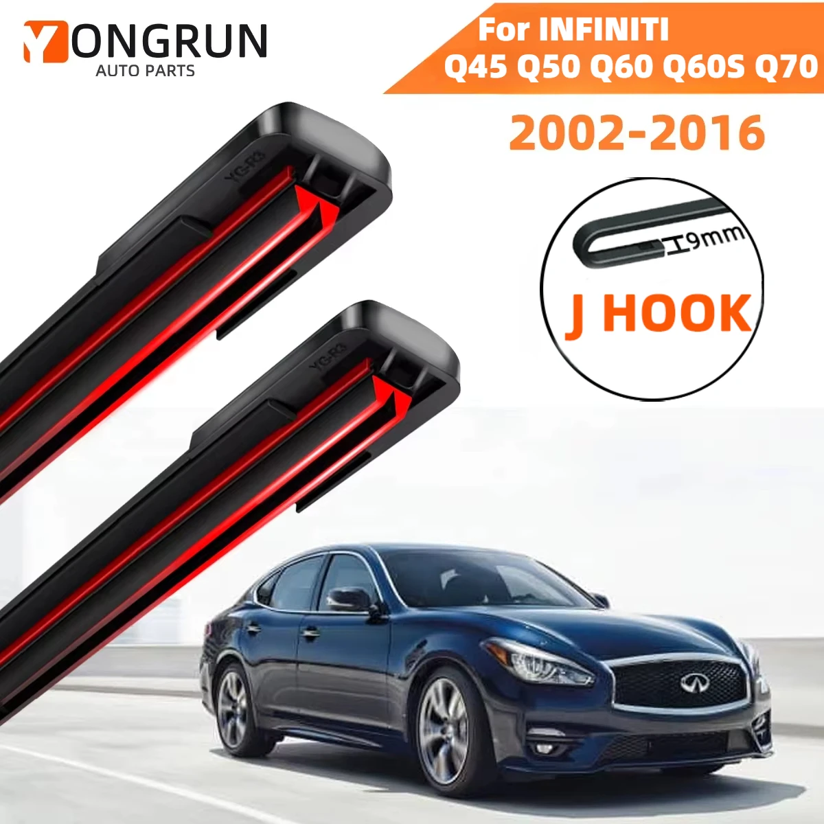 Limpiaparabrisas de goma doble Infiniti Q50 delantero