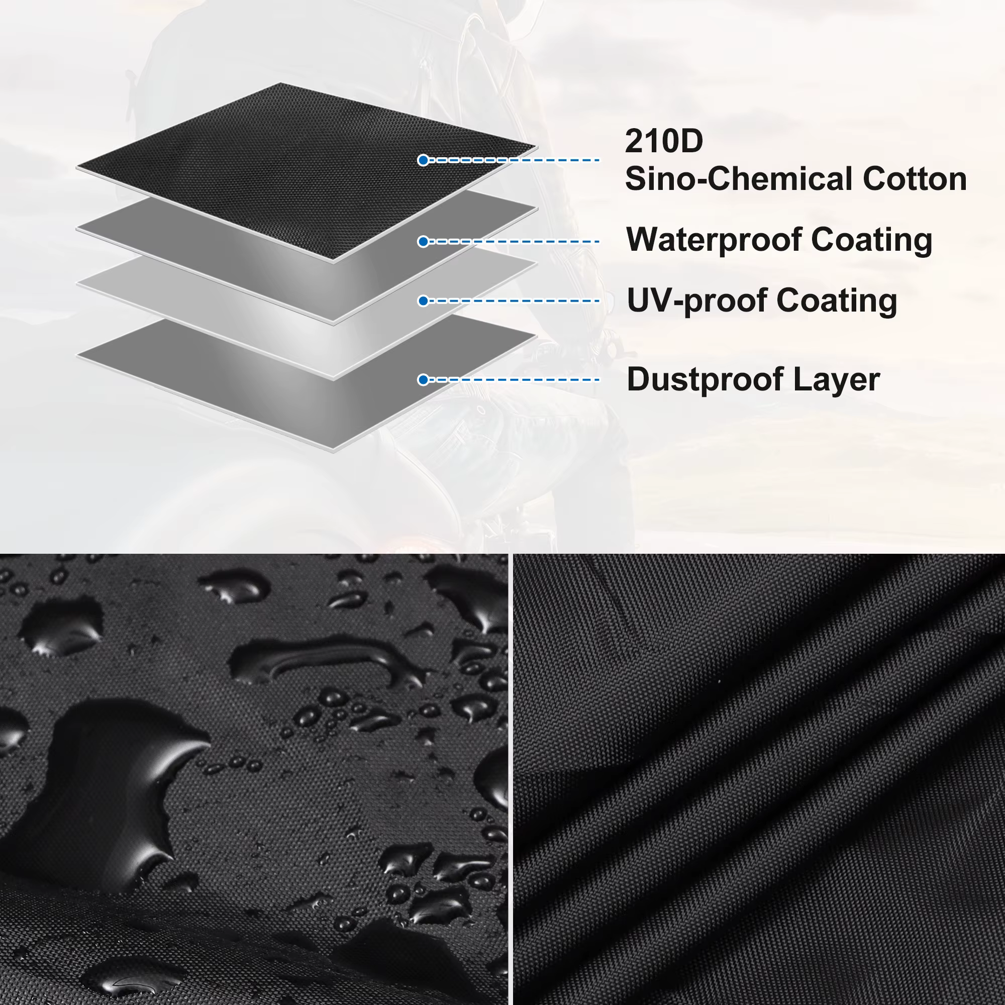 AutoHaux Funda impermeable para capó de coche con banda reflectante - imagen 2