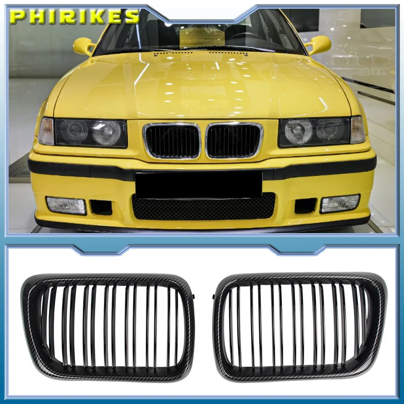 Rejillas Kidney BMW E36 M3 1997-1999 Racing Doble Listón Negro