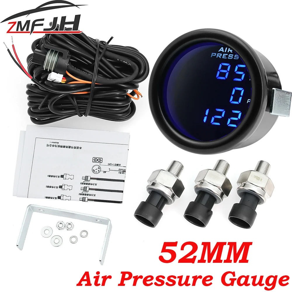 Medidor presión aire digital LED 0-220PSI sensores 1/8NPT coche