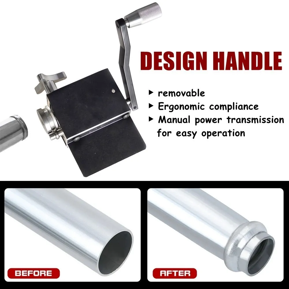 Herramienta de biselado de tubos, herramienta de prensado de tuberías de entrada y intercooler Manual de rodillo de cuentas compatible con tubos de identificación de 5/8" o más grandes de aluminio - imagen 4