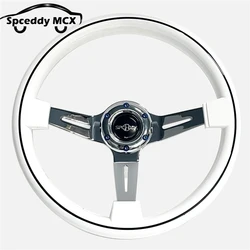 Volante racing Speedway MCX blanco madera 350mm – tuning derivado