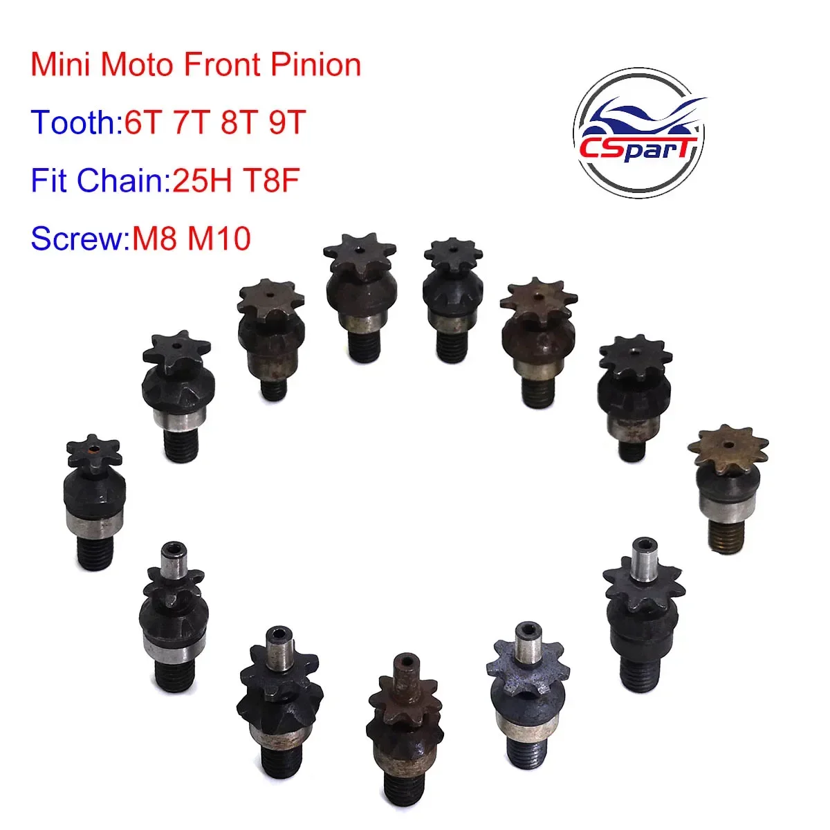 Piñón delantero embrague motor 2 tiempos 47cc 49cc mini moto quad ATV