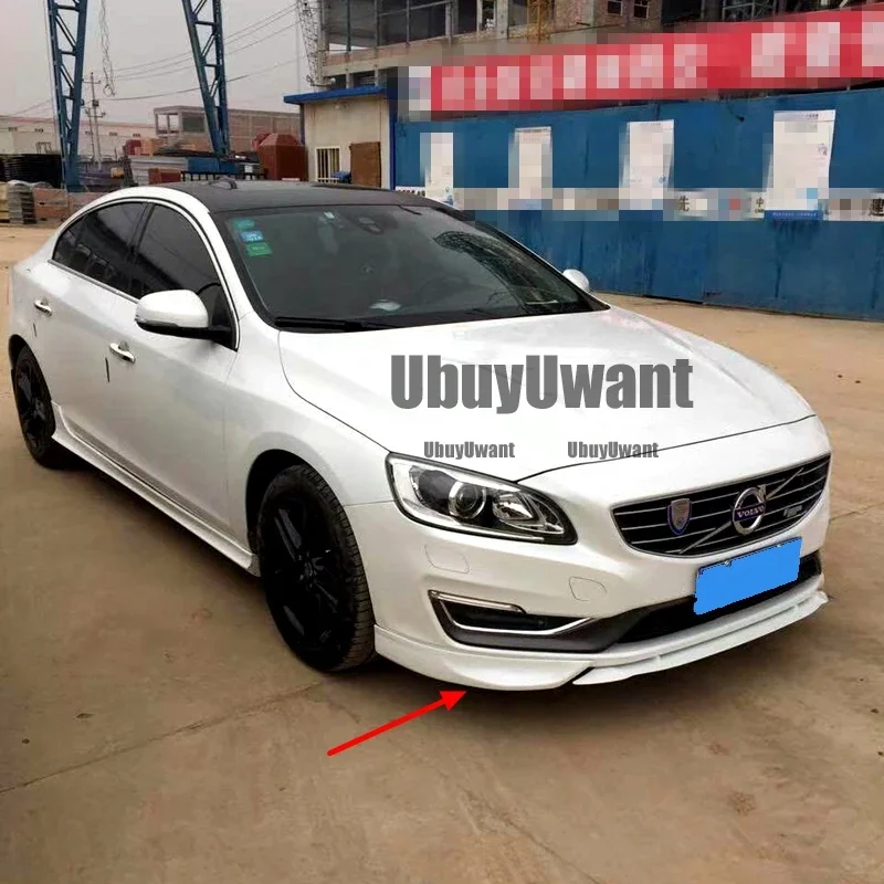 Para Volvo V60 S60 alta calidad ABS negro y ABS fibra de carbono parachoques labio delantero divisor difusor alerón 2014-2018 - imagen 3