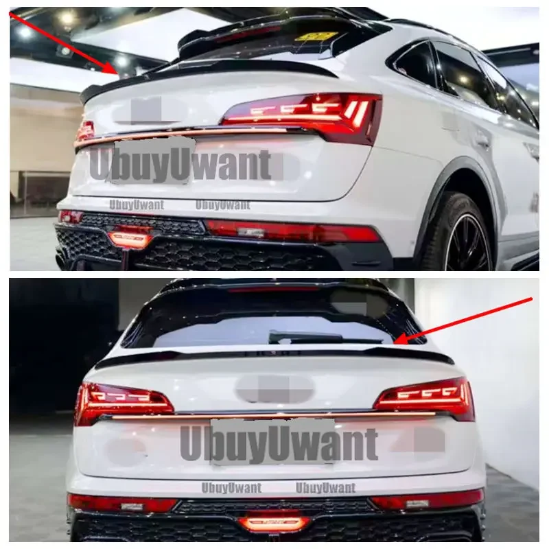 Estilo v para Audi Q5 Q5L Spoiler 2019 2020 2021 2022 + Material ABS de alta calidad alerón medio trasero de coche accesorios Kit de carrocería - imagen 2
