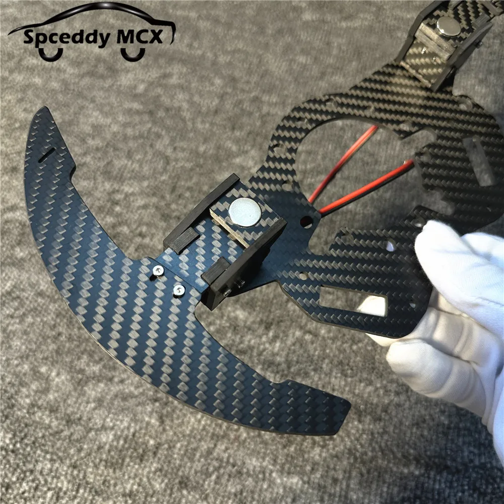 Palanca de cambios de fibra de carbono, paletas de cambio magnéticas para volante de coche, botón deportivo, soporte de botón de crucero para Toyota Yaris Vios - imagen 5